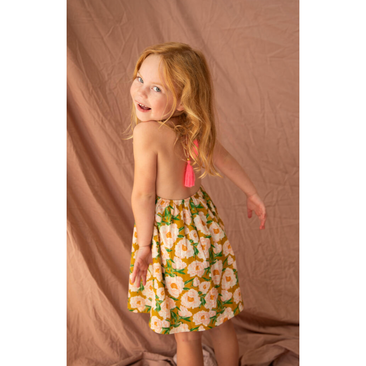 evie dress-soirée | bouquet honey mustard