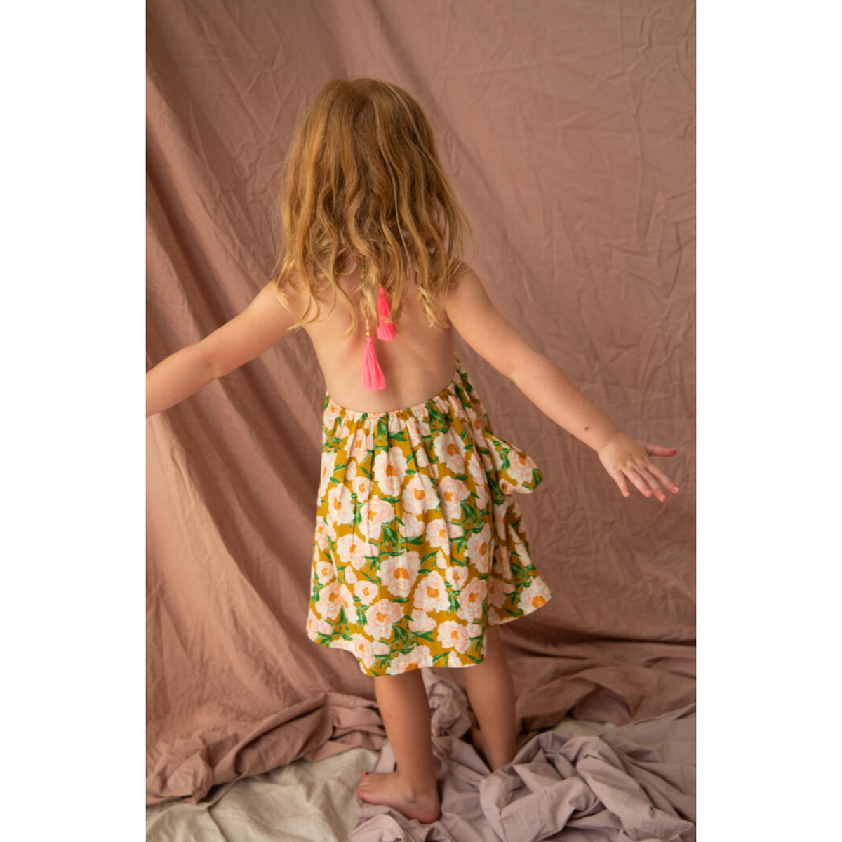 evie dress-soirée | bouquet honey mustard