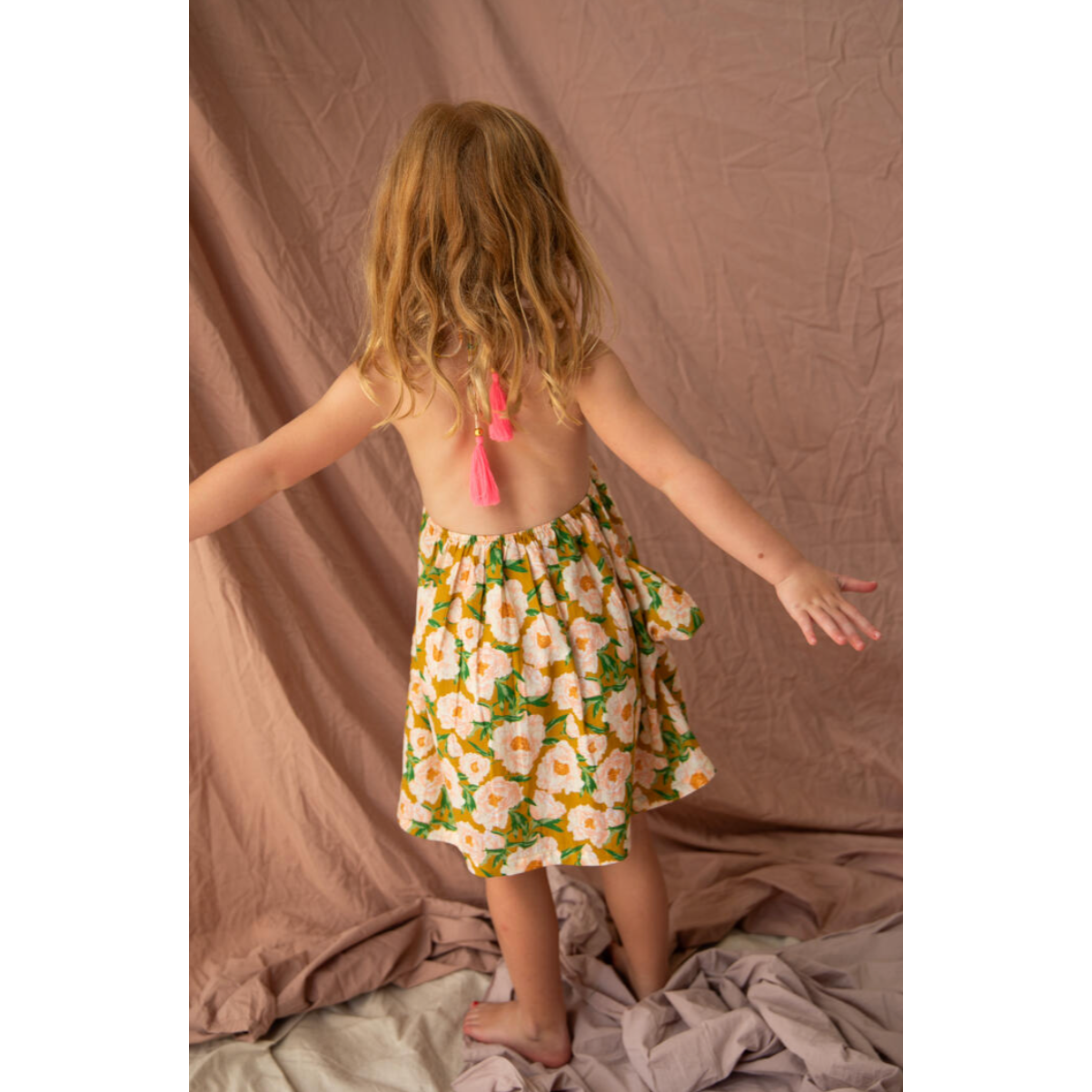 evie dress-soirée | bouquet honey mustard