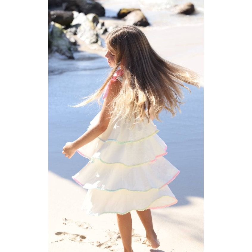 rainbow tiered bow dress