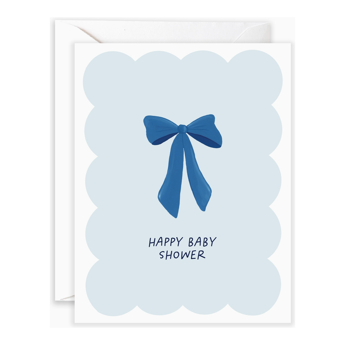 baby shower blue bow | congratulations baby card