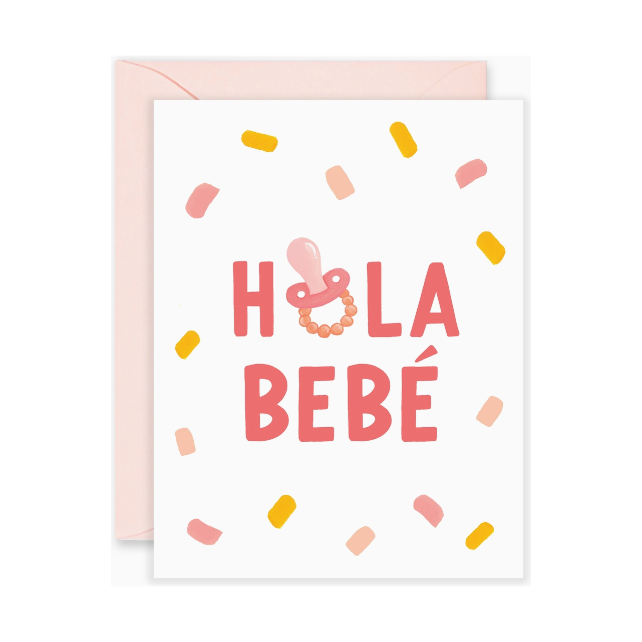 hola bebe pacifier - new baby greeting card