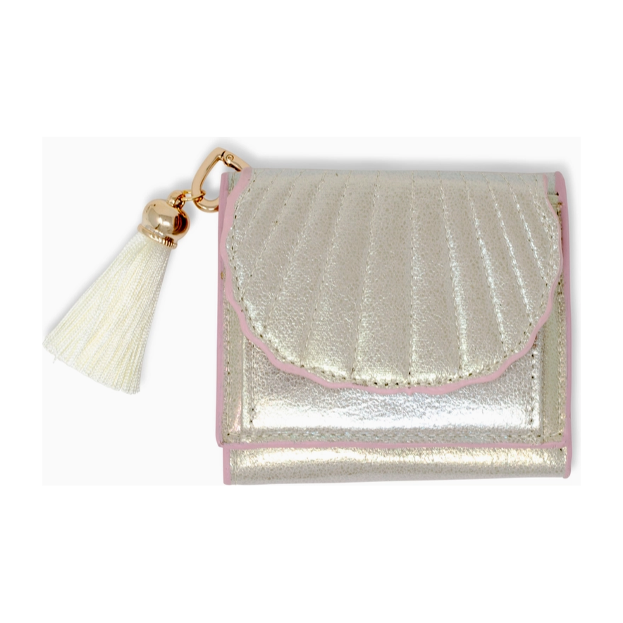 foldover shell wallet | pearl