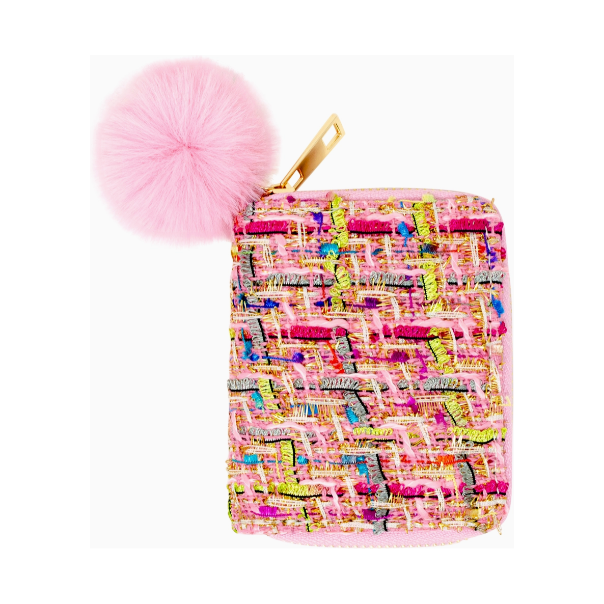 tweed mix wallet | pink