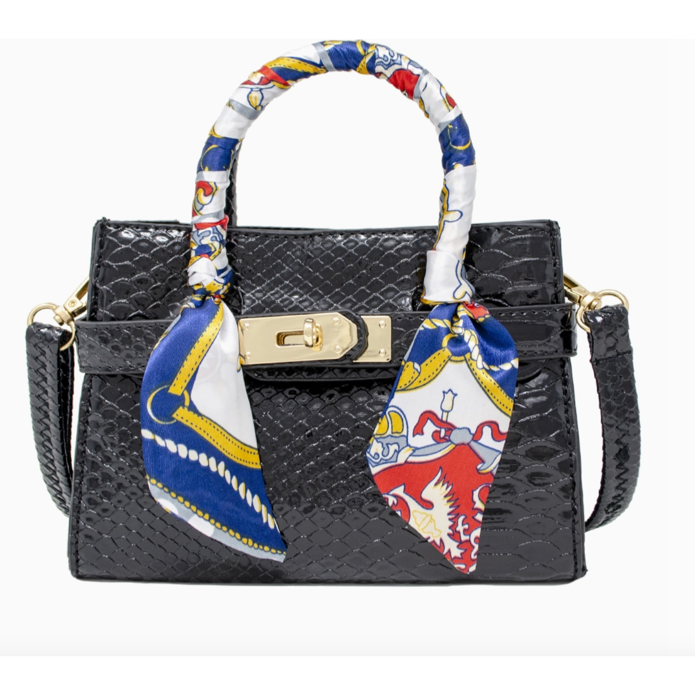 crocodile scarf purse | black