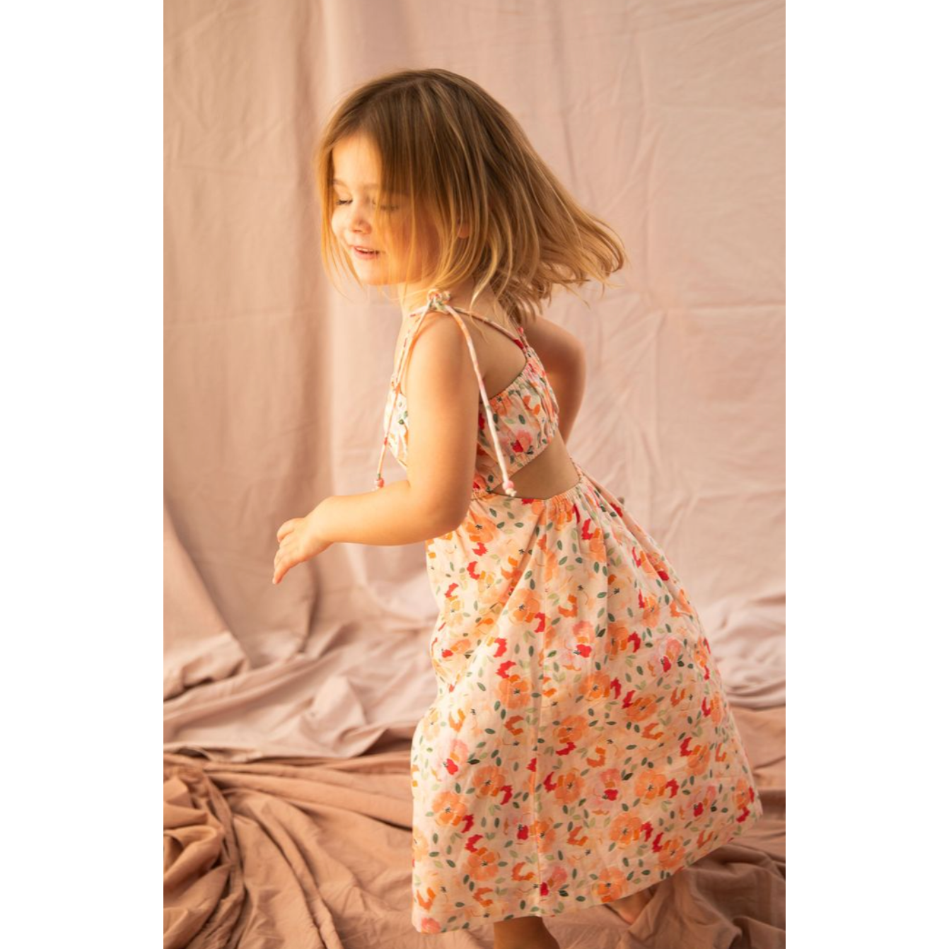 mila dress | peach sorbet
