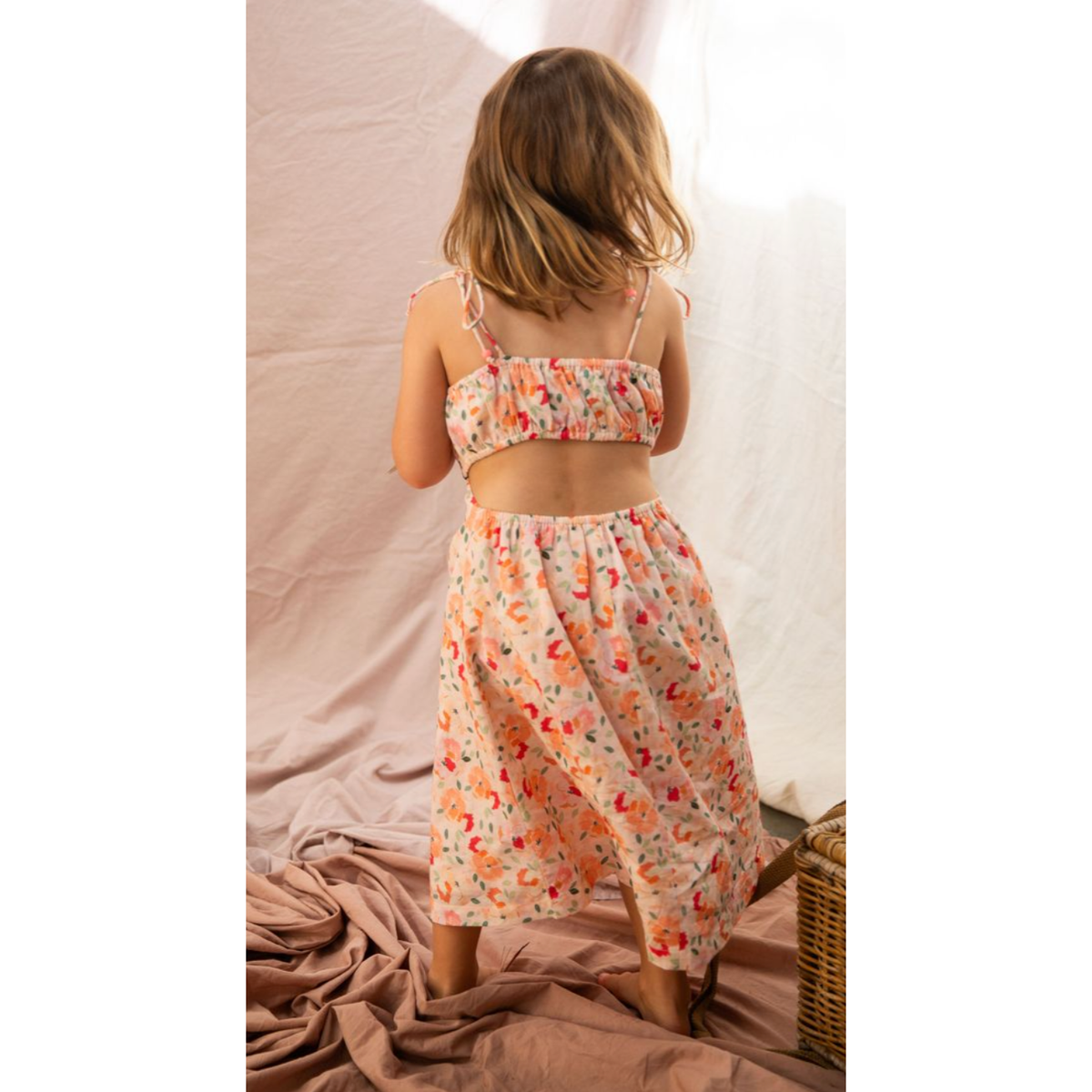 mila dress | peach sorbet