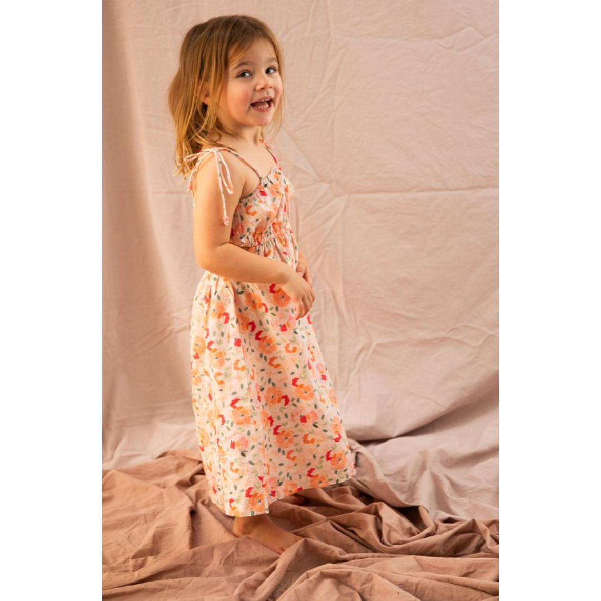 mila dress | peach sorbet