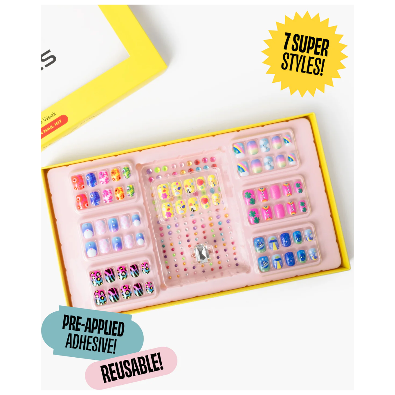 days of the week press on nail kit