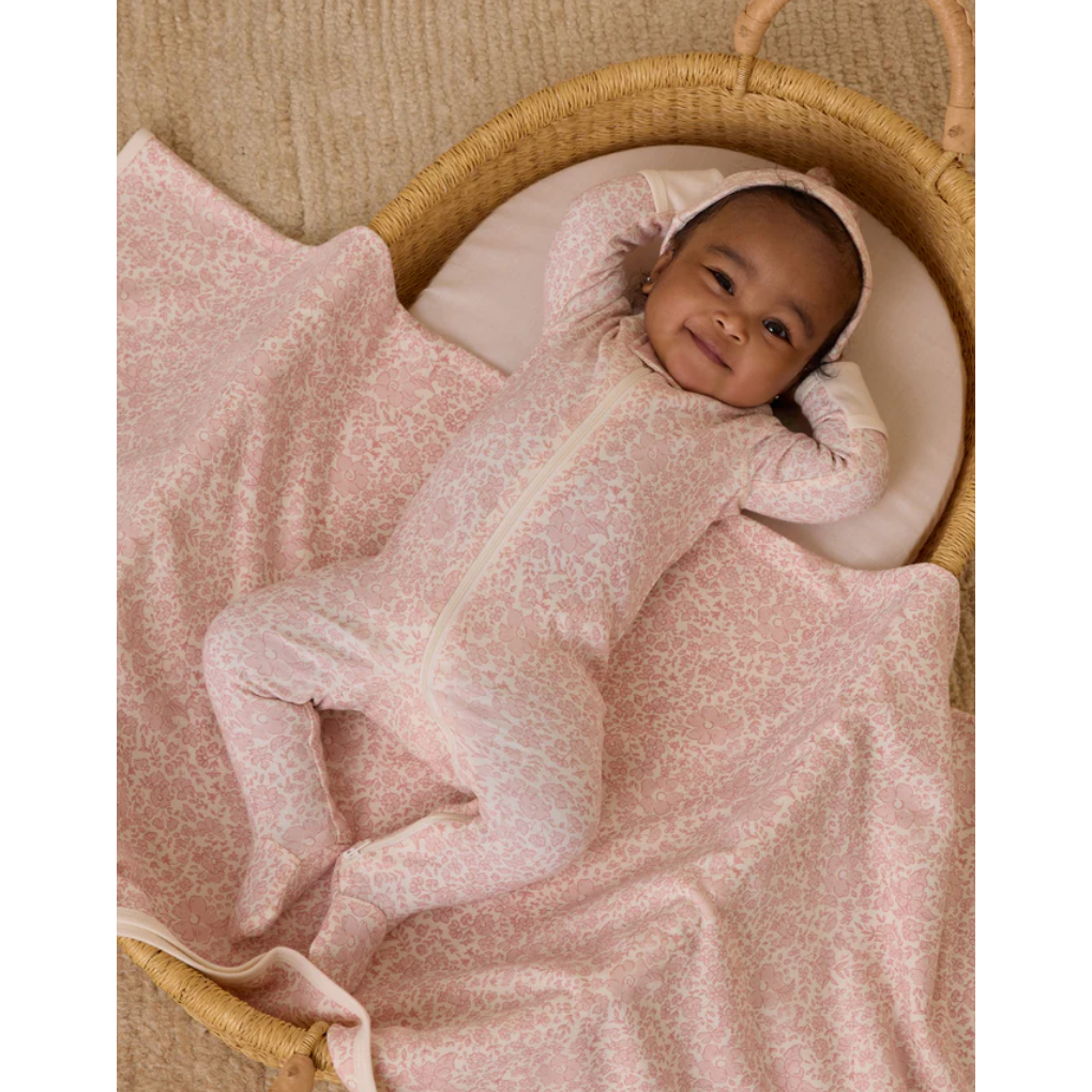zip long sleeve sleeper footie || pink blossom