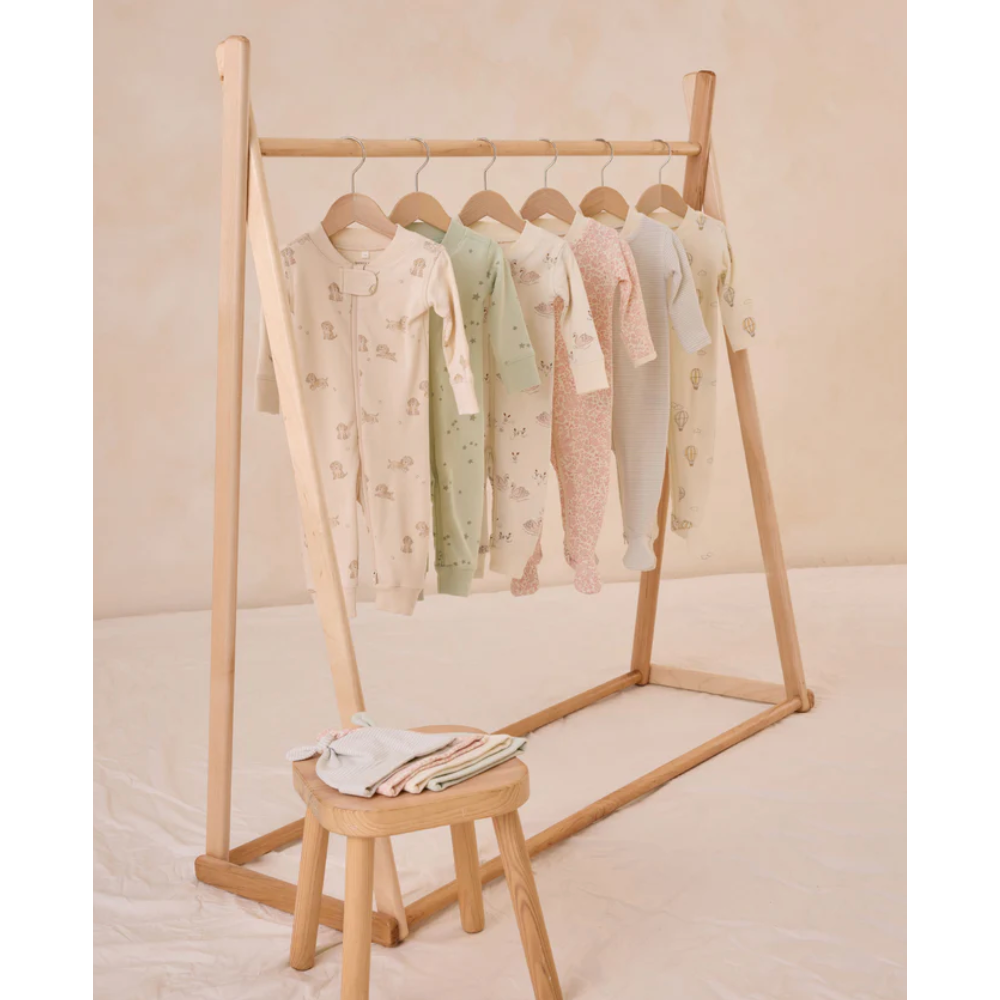 zip long sleeve sleeper footie || pink blossom