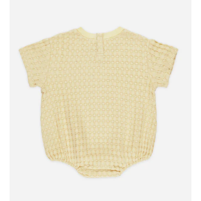 relaxed bubble romper || yellow
