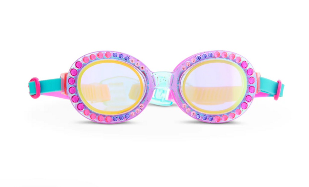 sparkling summer swim googles | bedazzled blue