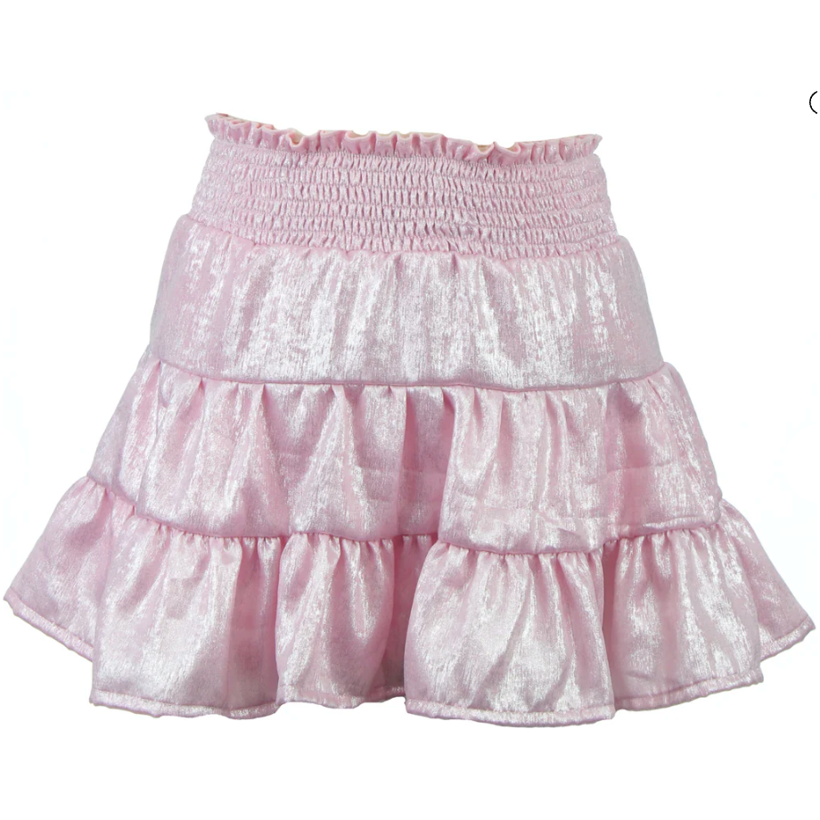 sparkling smocked skirt | pink