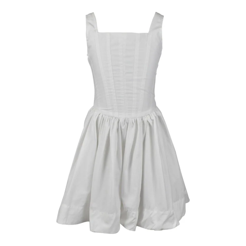 white poplin dress