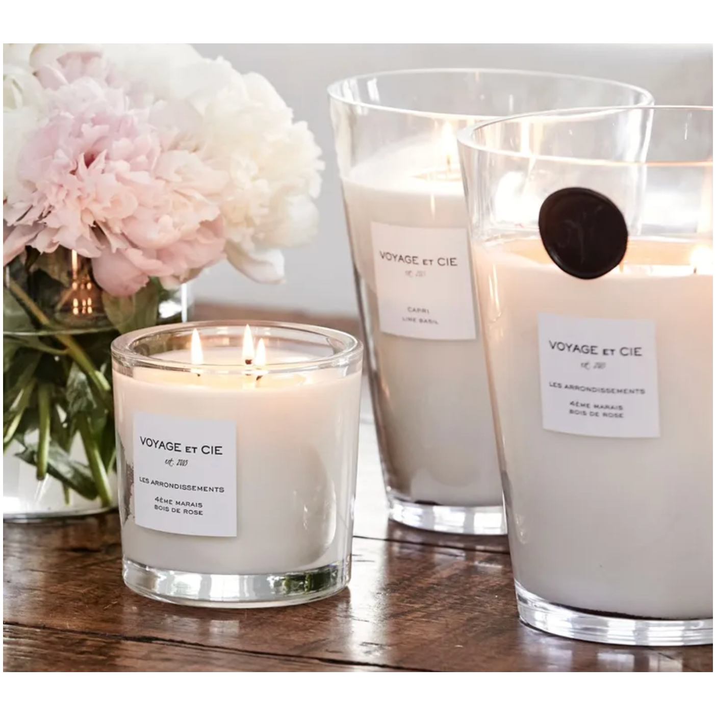 hamptons poivre noir candle, french cut tapered | 16"