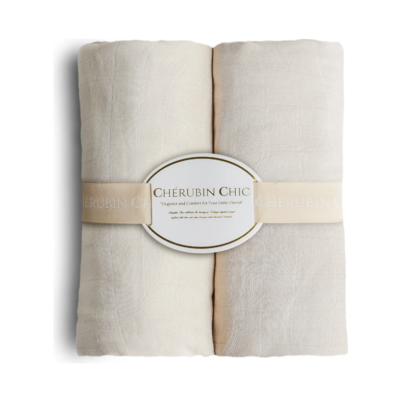 baby bamboo muslin swaddle blanket | white moments