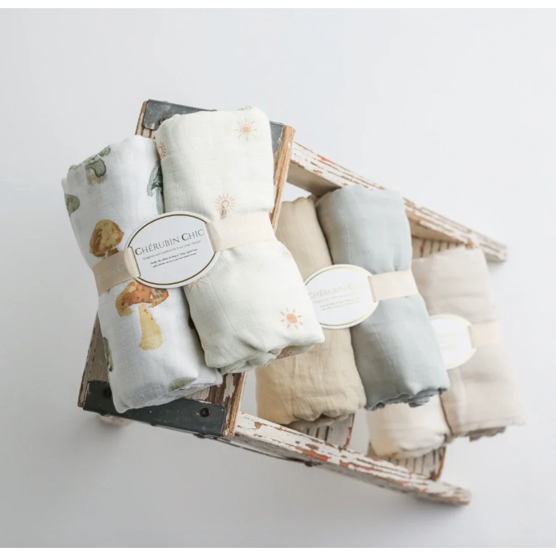 baby bamboo muslin swaddle blanket | white moments