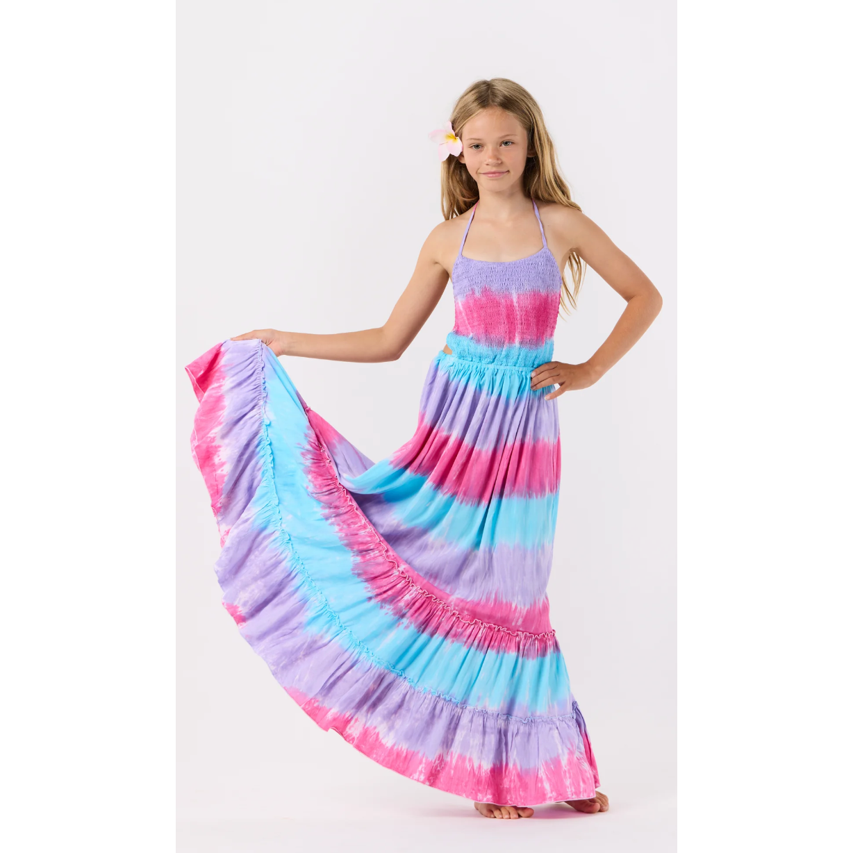 kids naia dress | teal luna
