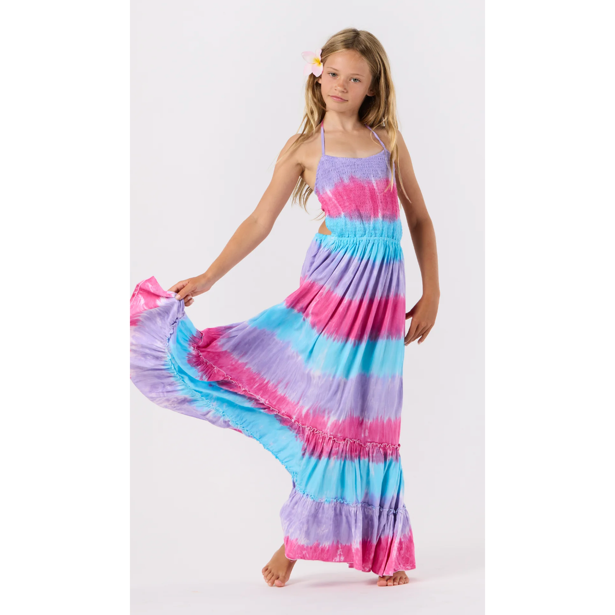 kids naia dress | teal luna