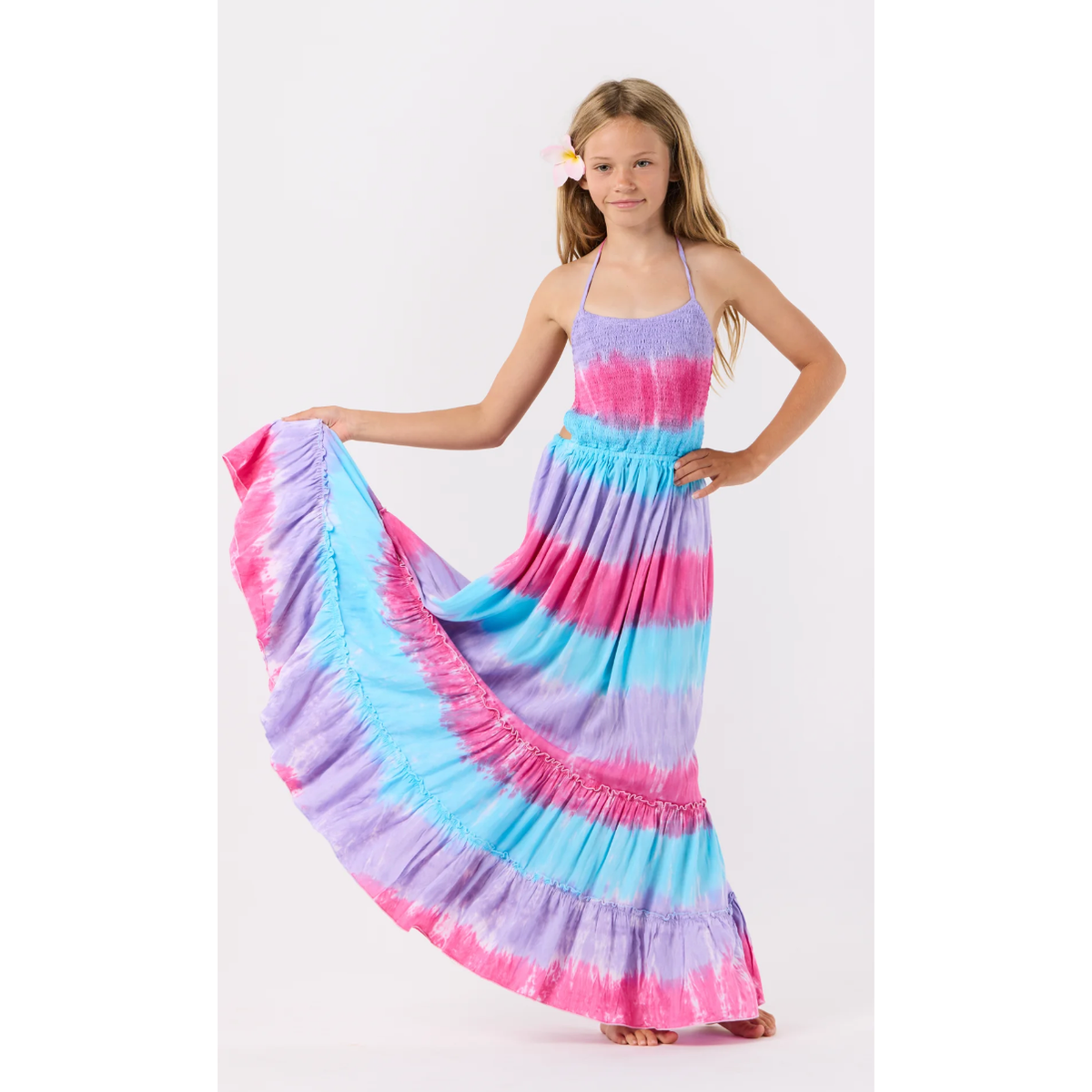 kids naia dress | teal luna