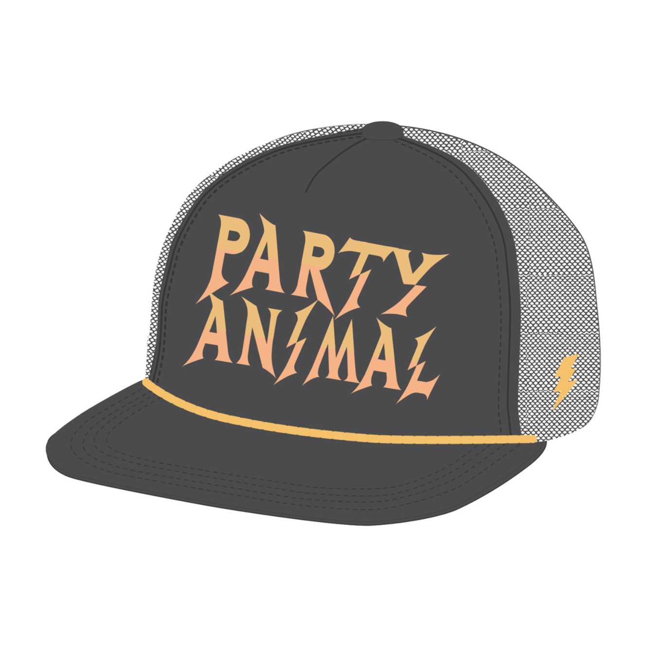 party animal trucker hat | black