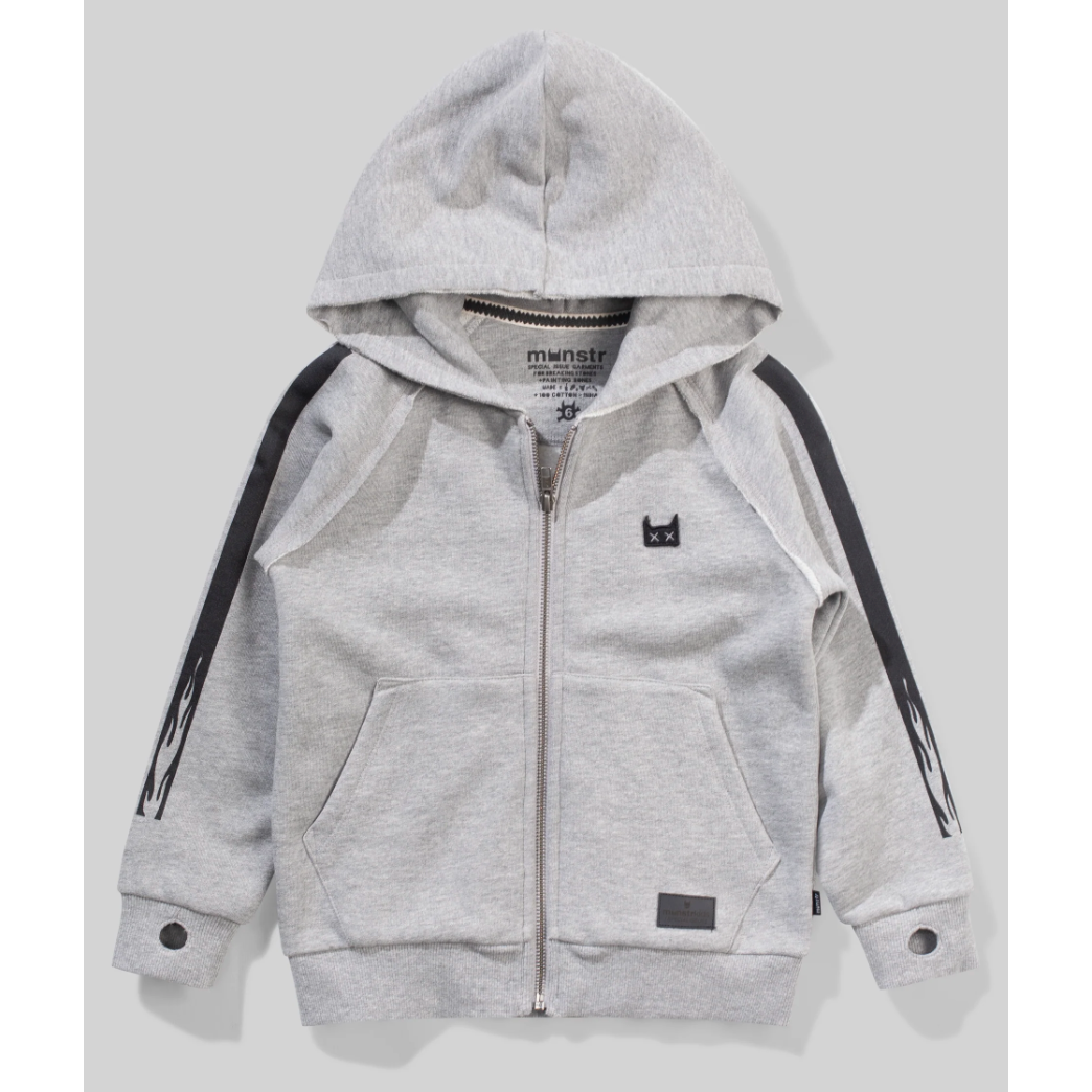 mundas zip hoody | grey marle