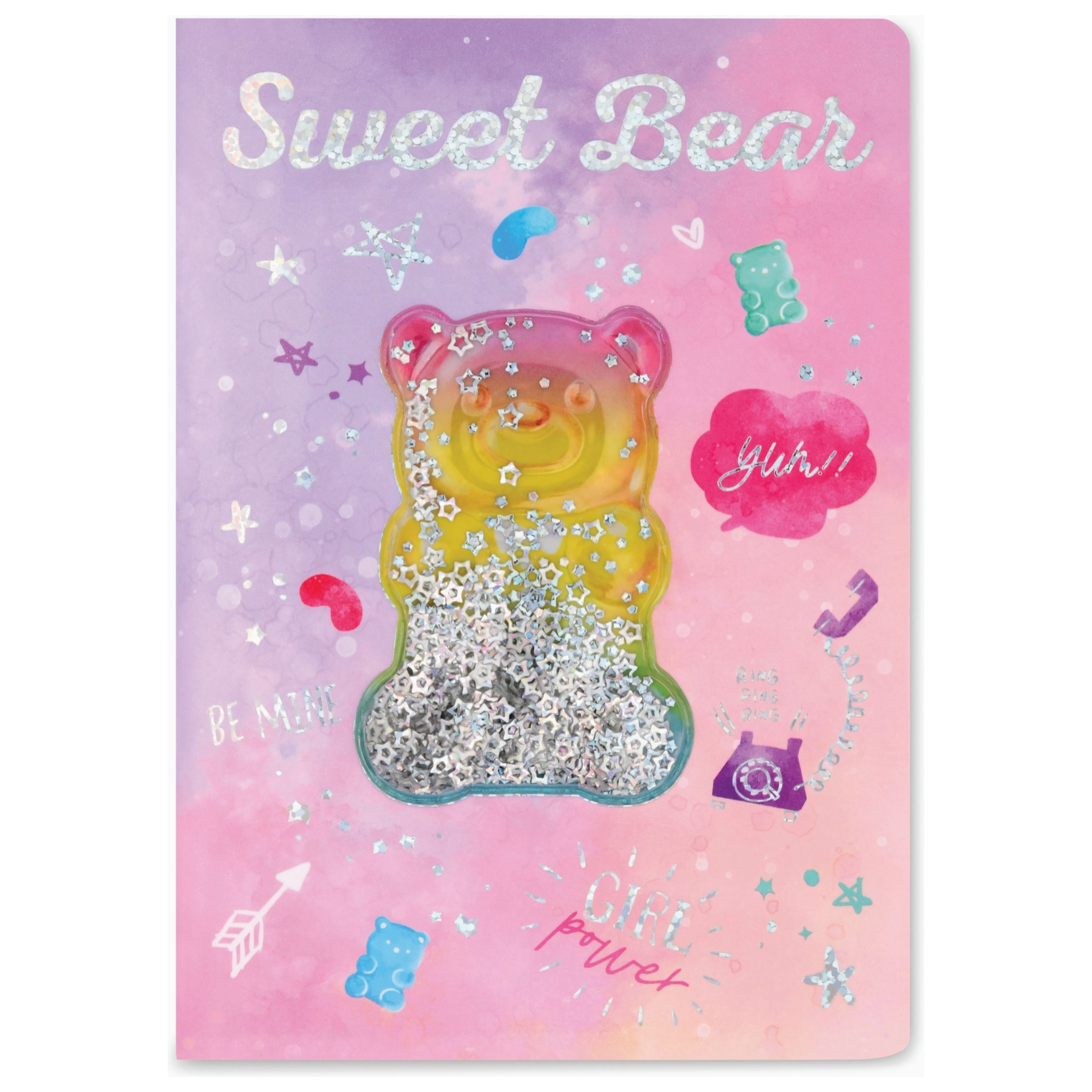 gummy bear shaky glitter journal