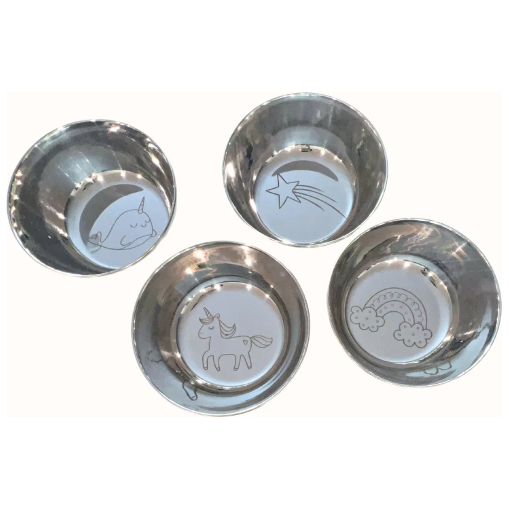 stainless steel small bowl set (4) | unicorn