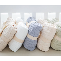 muslin baby swaddle blanket: 6 layers | white