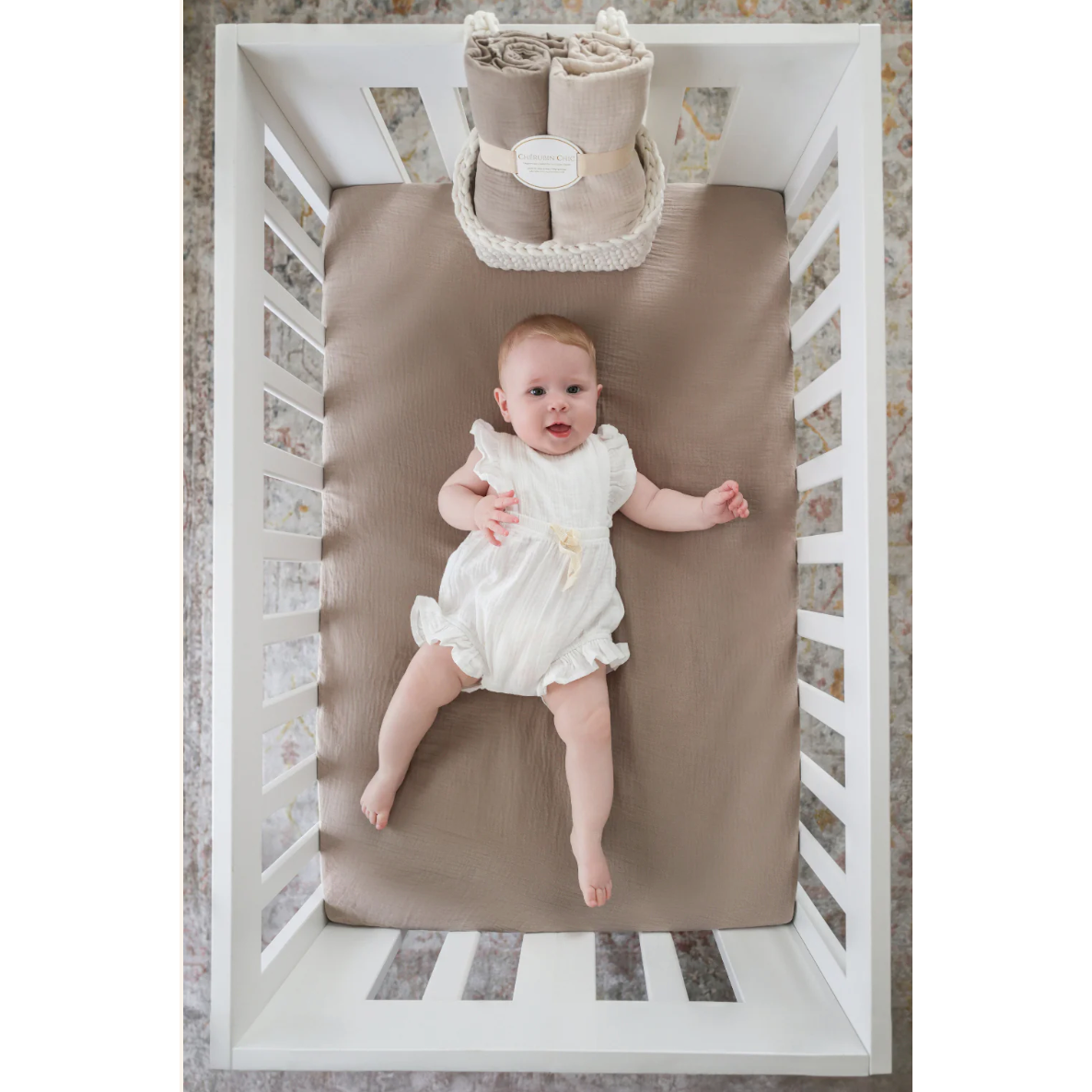 organic muslin cot sheet set of 2: soft, breathable comfort | brown & grey