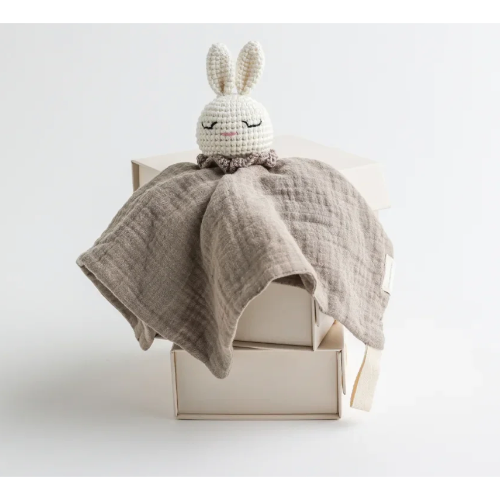 snuggly soft baby comforter toy | khaki
