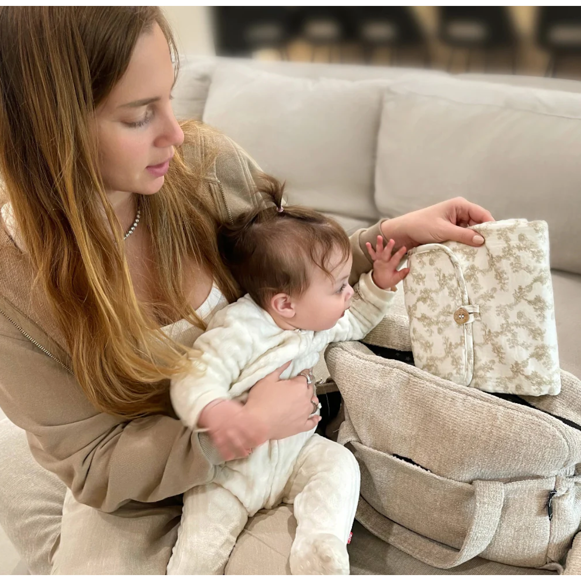 soft & secure baby changing pad | floral nude