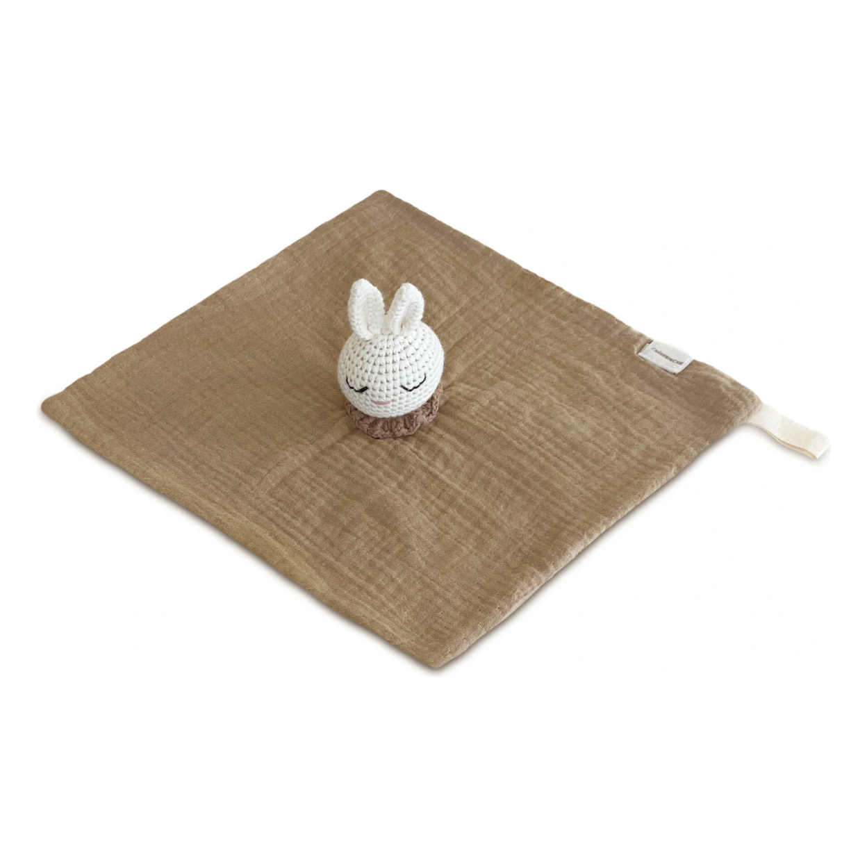 snuggly soft baby comforter toy | brown
