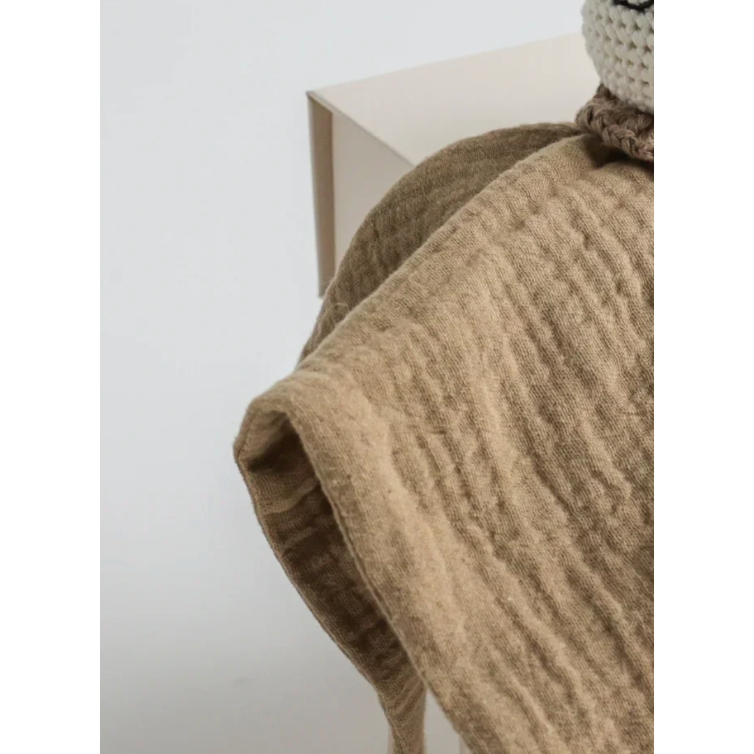 snuggly soft baby comforter toy | brown