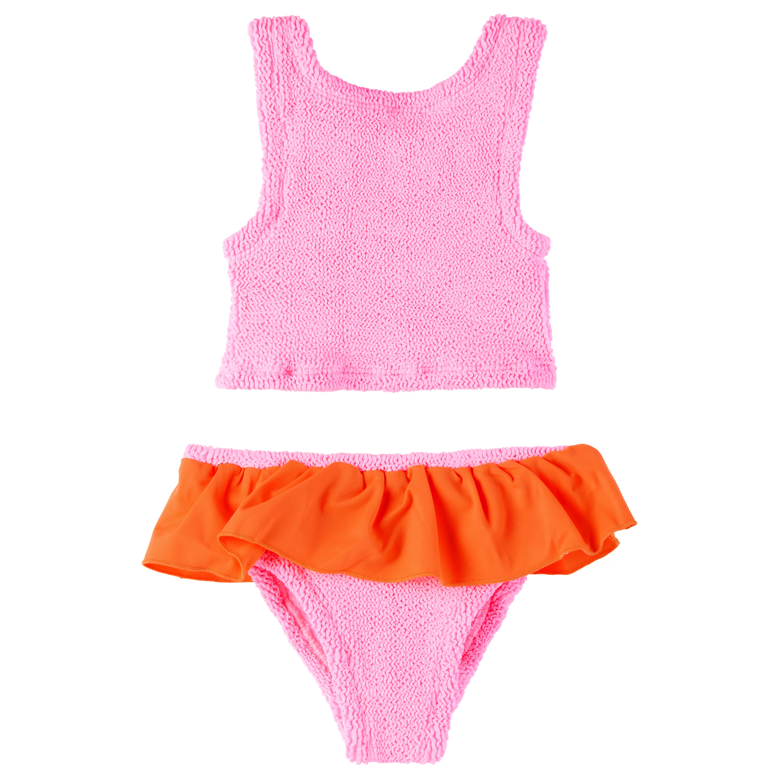 kids duo olive bikini | bubblegum/orange