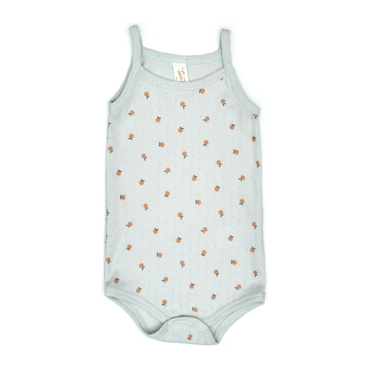 pointelle tank onesie | light blue little oranges
