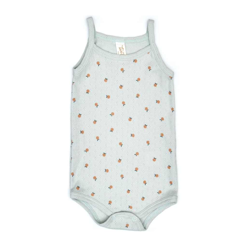 pointelle tank onesie | light blue little oranges