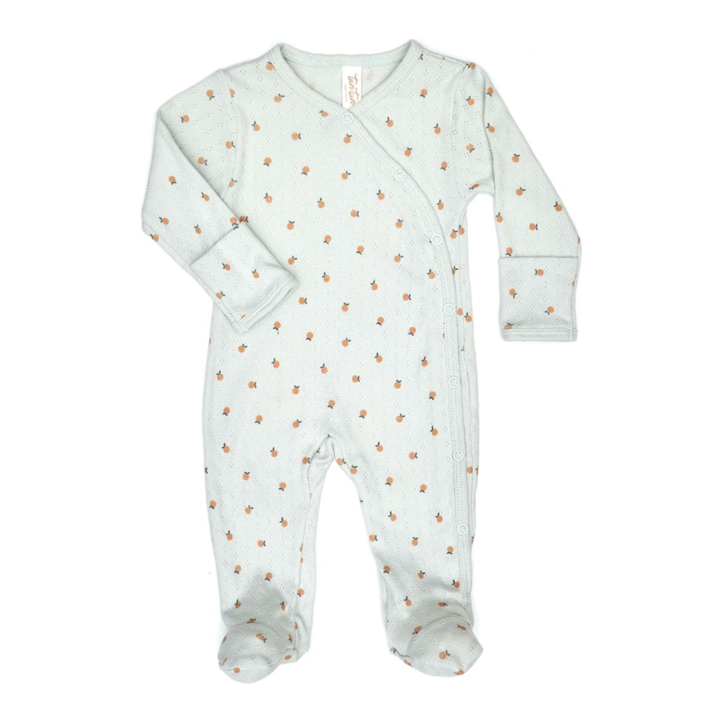 pointelle footie | light blue little oranges
