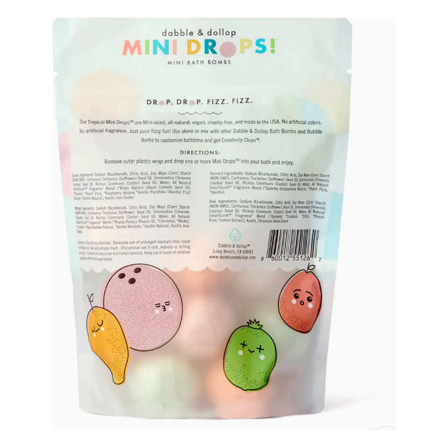 mini drops bath bombs - all-natural tropical scents