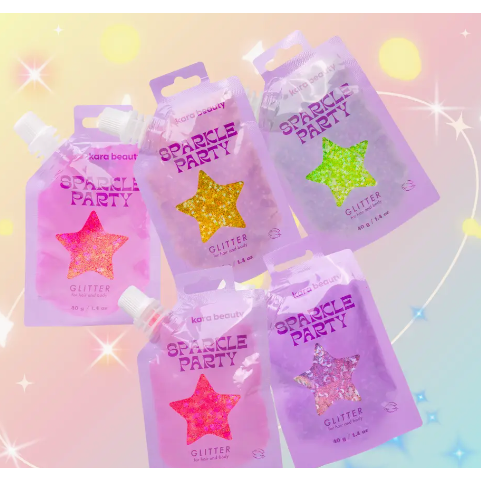 sparkle party hair and body gel | pink heart v2
