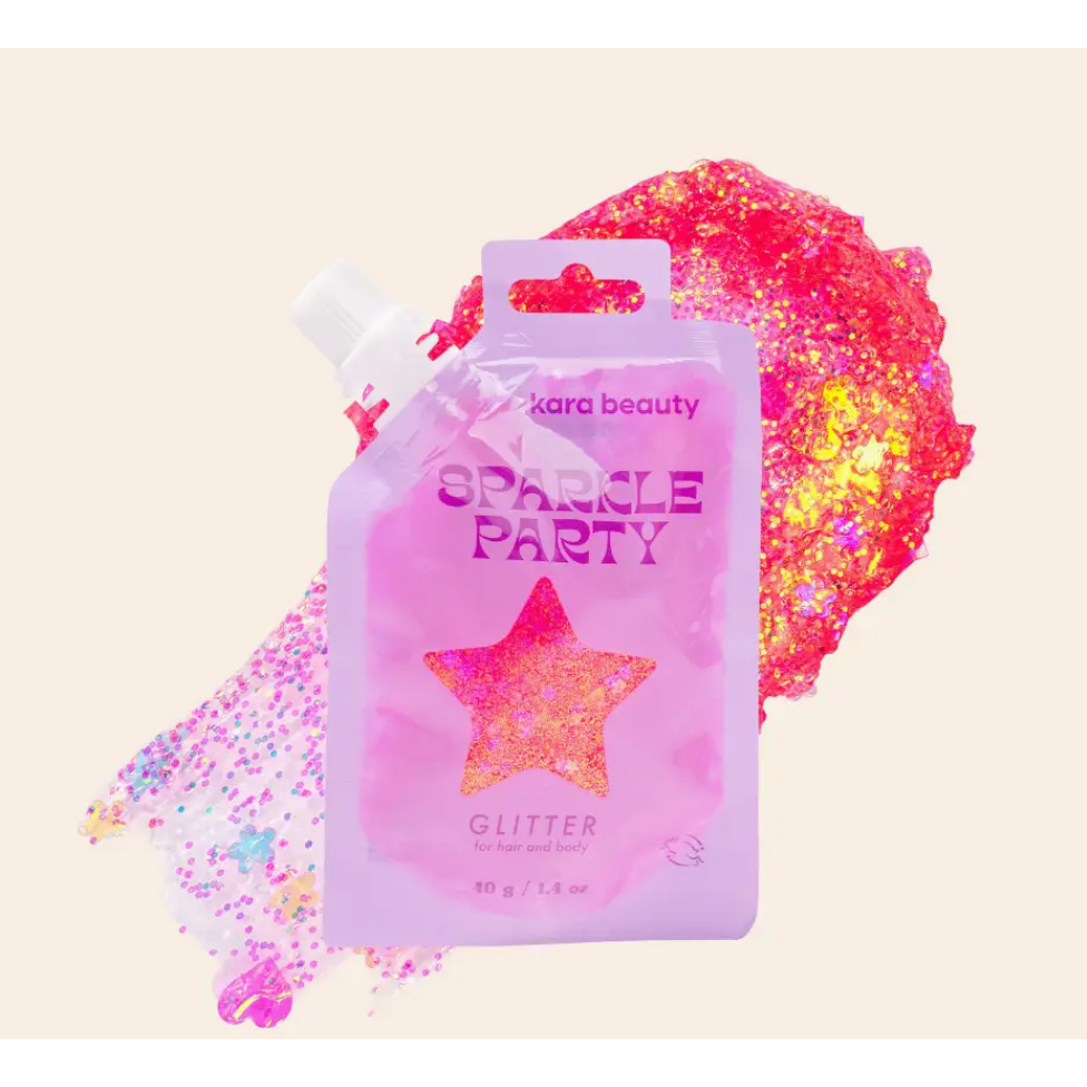 sparkle party hair and body gel | pink heart v2
