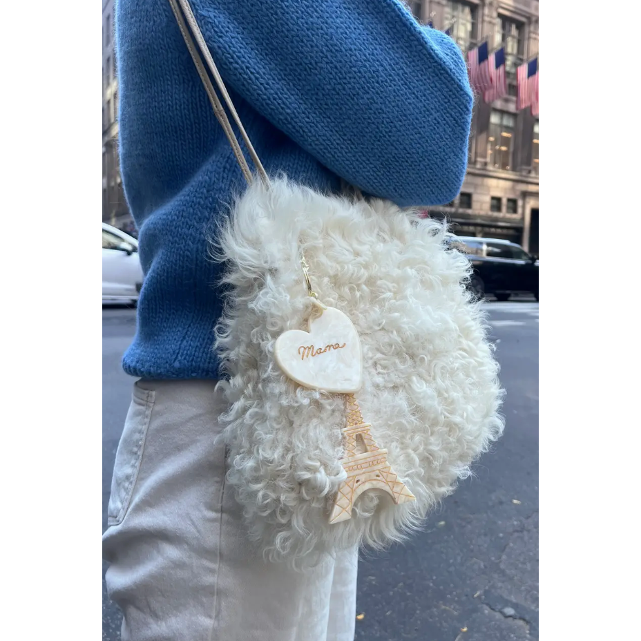 hand-painted mama heart acetate bag charm + keychain