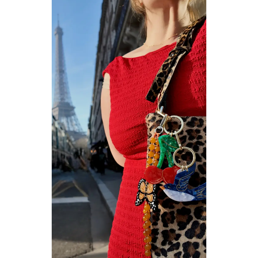 hand-painted cherry bag charm + keychain