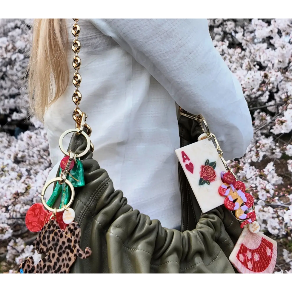 hand-painted cherry bag charm + keychain