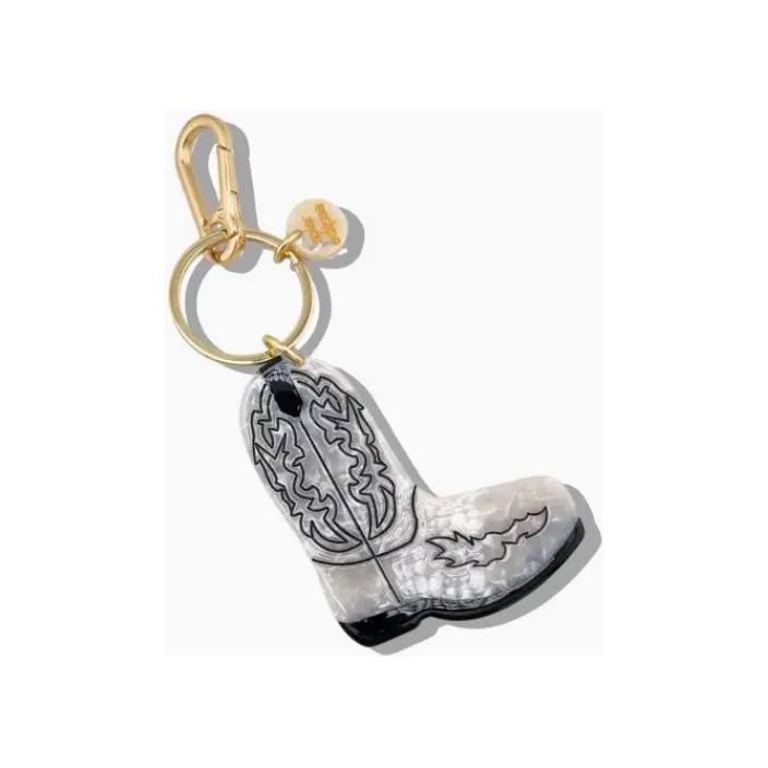 hand-painted cowboy boot bag charm + keychain