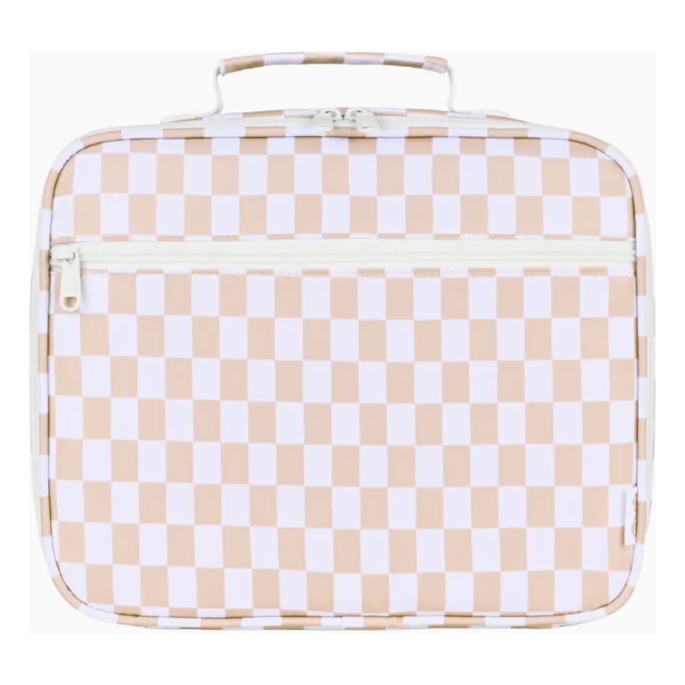 caramel check insulated lunch bag
