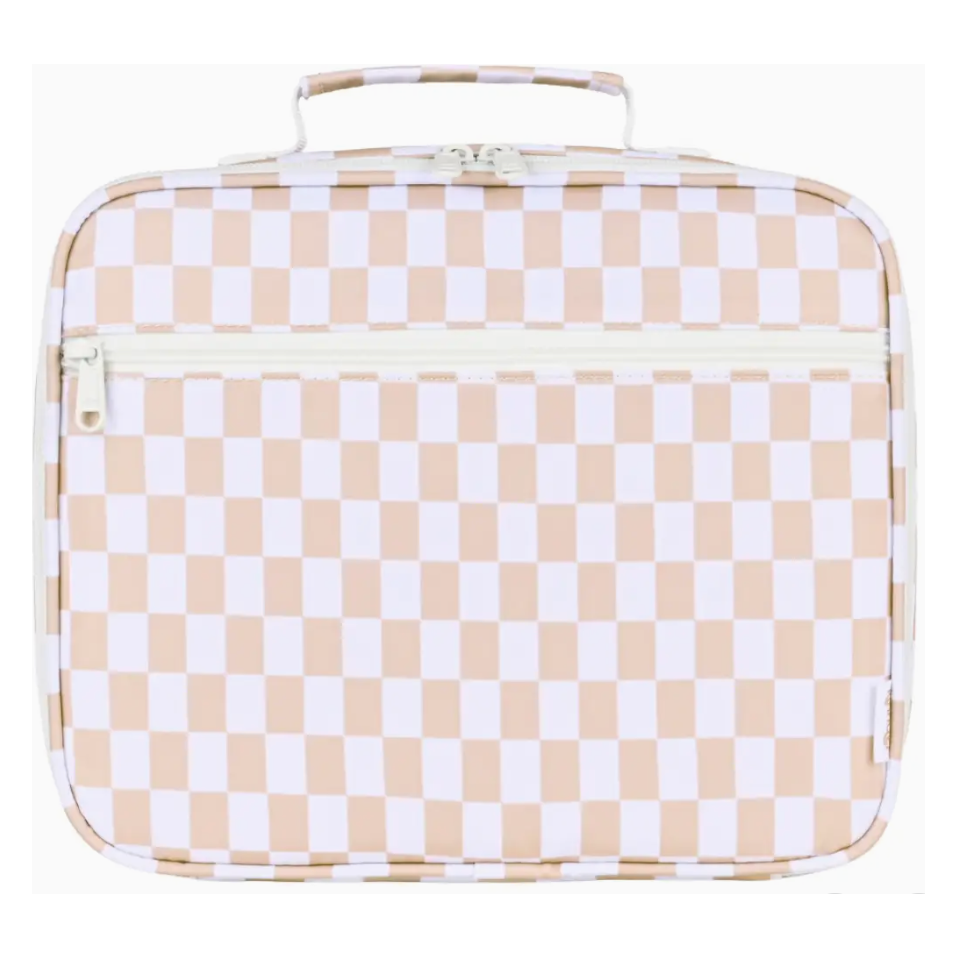 caramel check insulated lunch bag