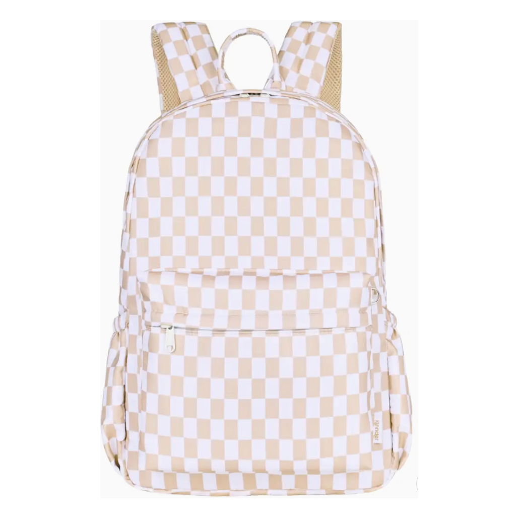 caramel check junior school backpack