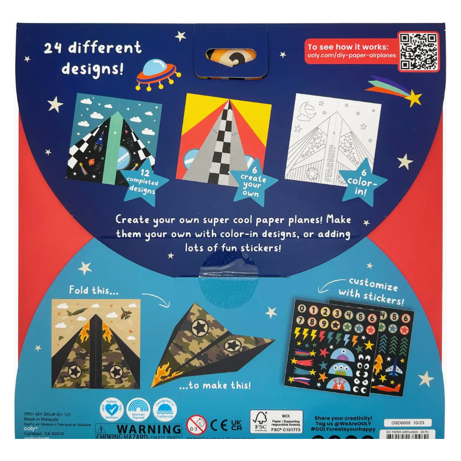 D.I.Y. paper air planes activity kit | set of 24 designs